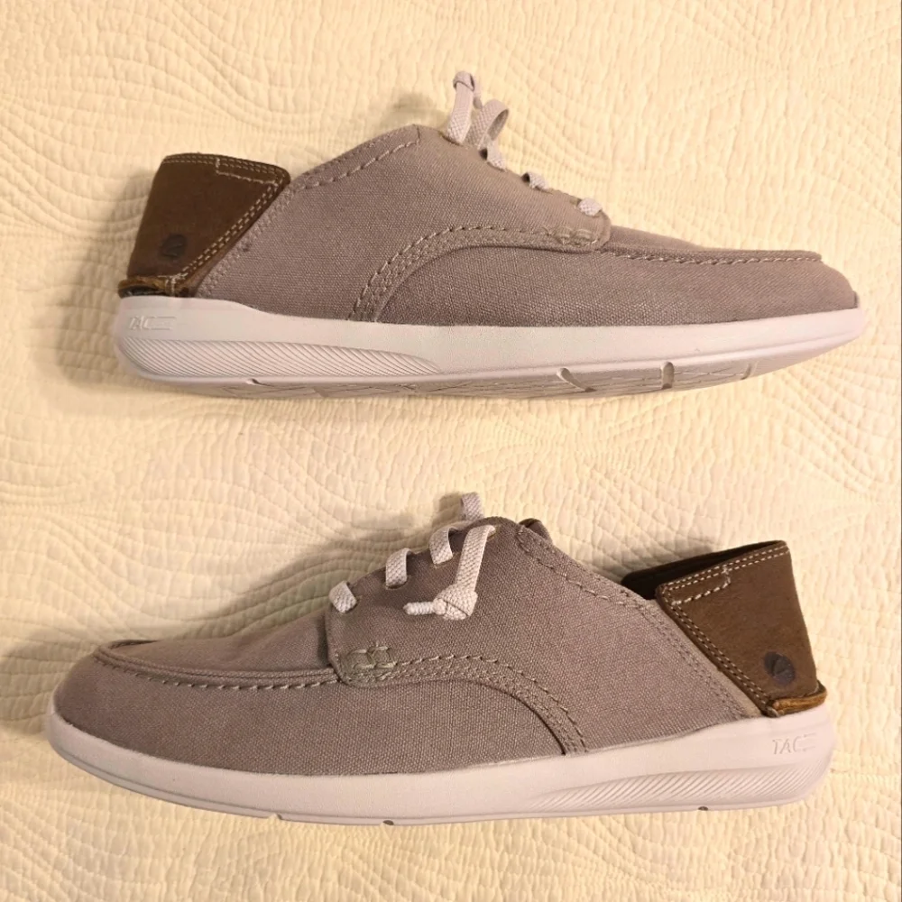 NIB Clarks Men's Gray Gorwin Lace Casual Shoes